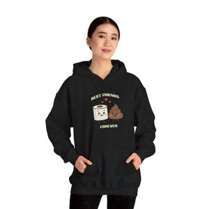 Felpa con cappuccio divertente con cacca e carta igienica - Felpa con cappuccio grafica "Best Friends Forever", regalo scherzoso per il bagno