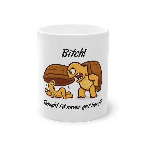 Funny Turtle Revenge Coffe Mug | Funny Savage Animal Humor Mug | Hilarious Tortoise Cartoon Gift