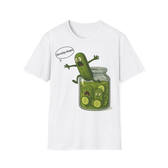 Funny Pickle Shirt-Not Today Vinegar-Cute Escaping Pickle-Dill Humor Gift-Pun Food T-Shirt,Sarcastic Tee for Pickle Lovers