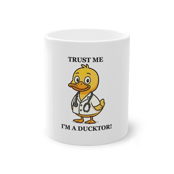 Ducktor Mug-Cute and Funny Duck Doctor Coffee Cup, Pun Gift for Animal Lovers & Medical Students