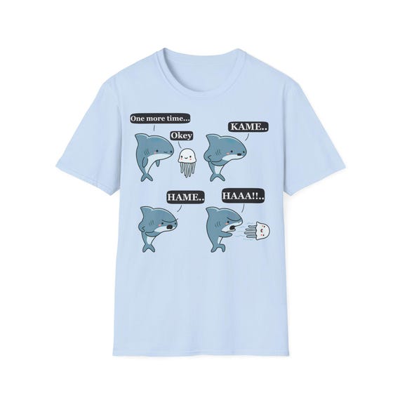 Shark Kamehameha Shirt | Funny Anime Parody Tee | Cute super Shark Saiyan and Jellyfish blaster Gift for Fans