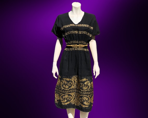 black and gold goddess dress Triple Moon - Goddess -Black and Gold" A-Line Dress for Sale by k9printart
