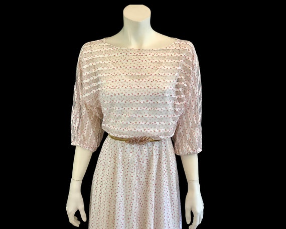 SHEER ROSEBUD Handkerchief Skirt Boho Dress / Vin… - image 9
