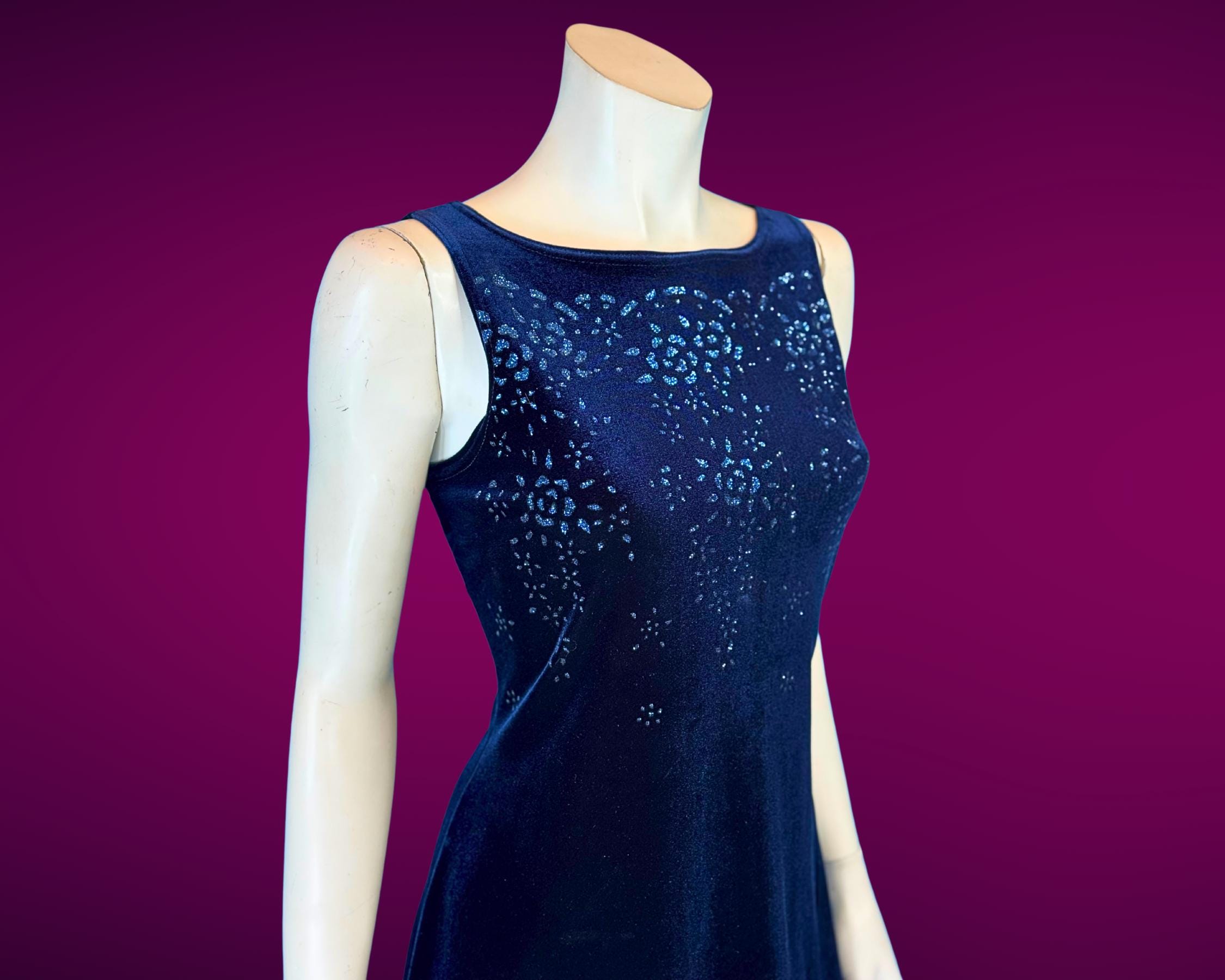 blue mini skater dress Waverly | Blue Floral Racer-Neck Sleeveless Skater Mini Dress
