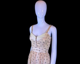 Vintage 70s Calico Gunne Sax Dress, Corset Red Long Dress, Burgundy ...