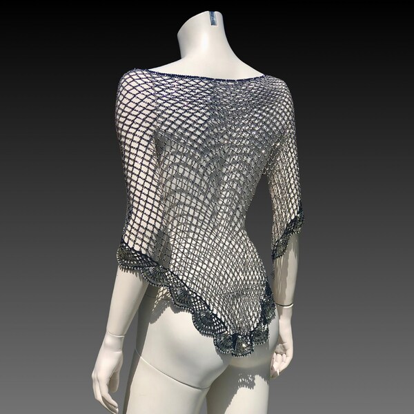 beaded silver shawl