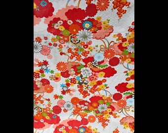 Vintage 70s Wamsutta JAPANESE KIMOMO Flat Sheet | 78x93