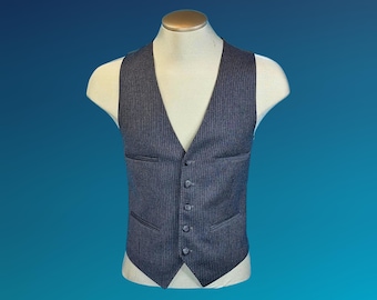 Vintage Men’s Pinstripe Waistcoat Vest | Classic Formalwear | S