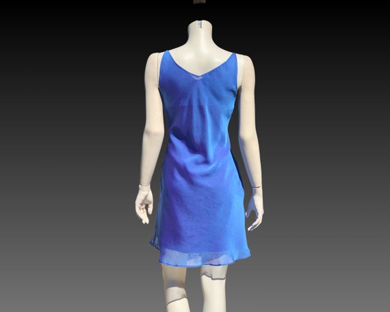 90s IRIDESCENT SLIP Dress with Cowl Neck / BIAS C… - image 5