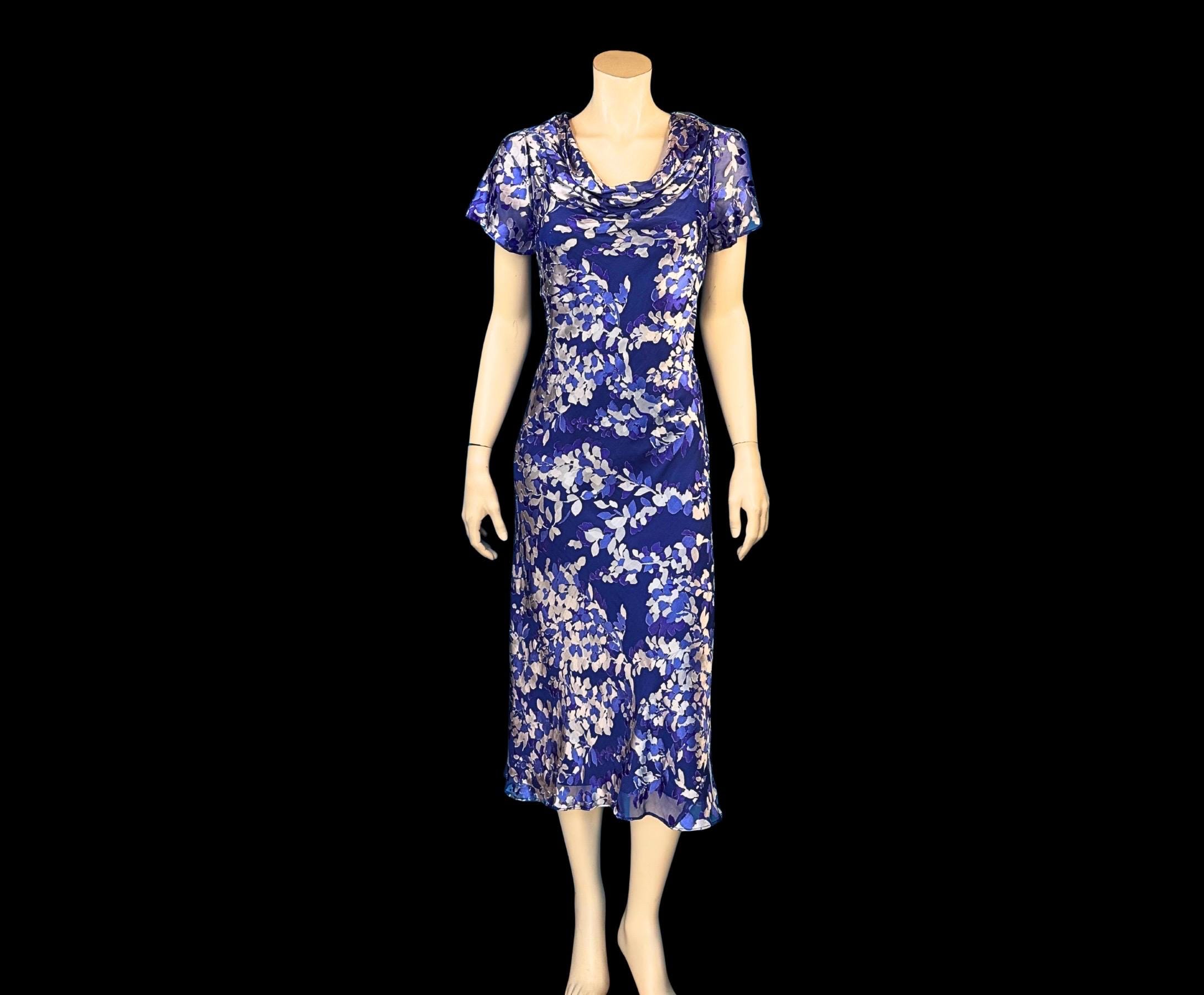 Bias Cut Silk Dress Blue - Etsy