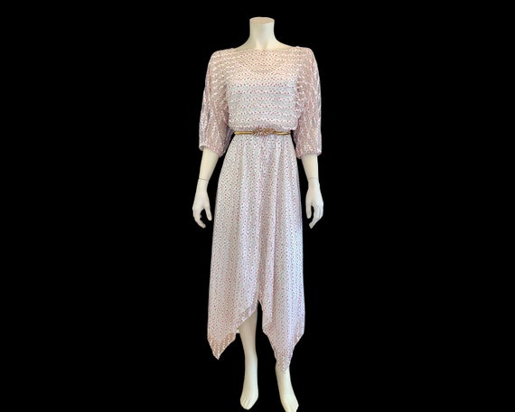 SHEER ROSEBUD Handkerchief Skirt Boho Dress / Vin… - image 5