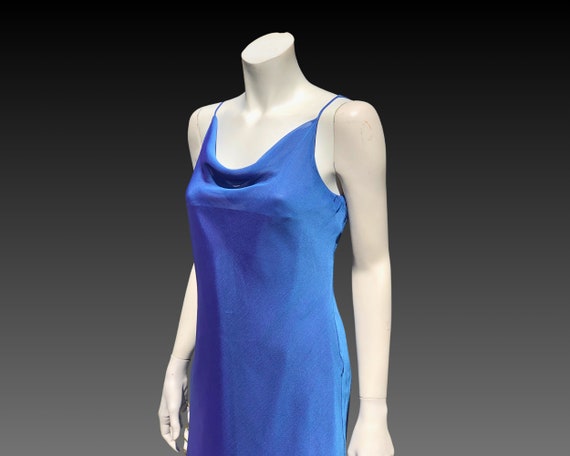 90s IRIDESCENT SLIP Dress with Cowl Neck / BIAS C… - image 6