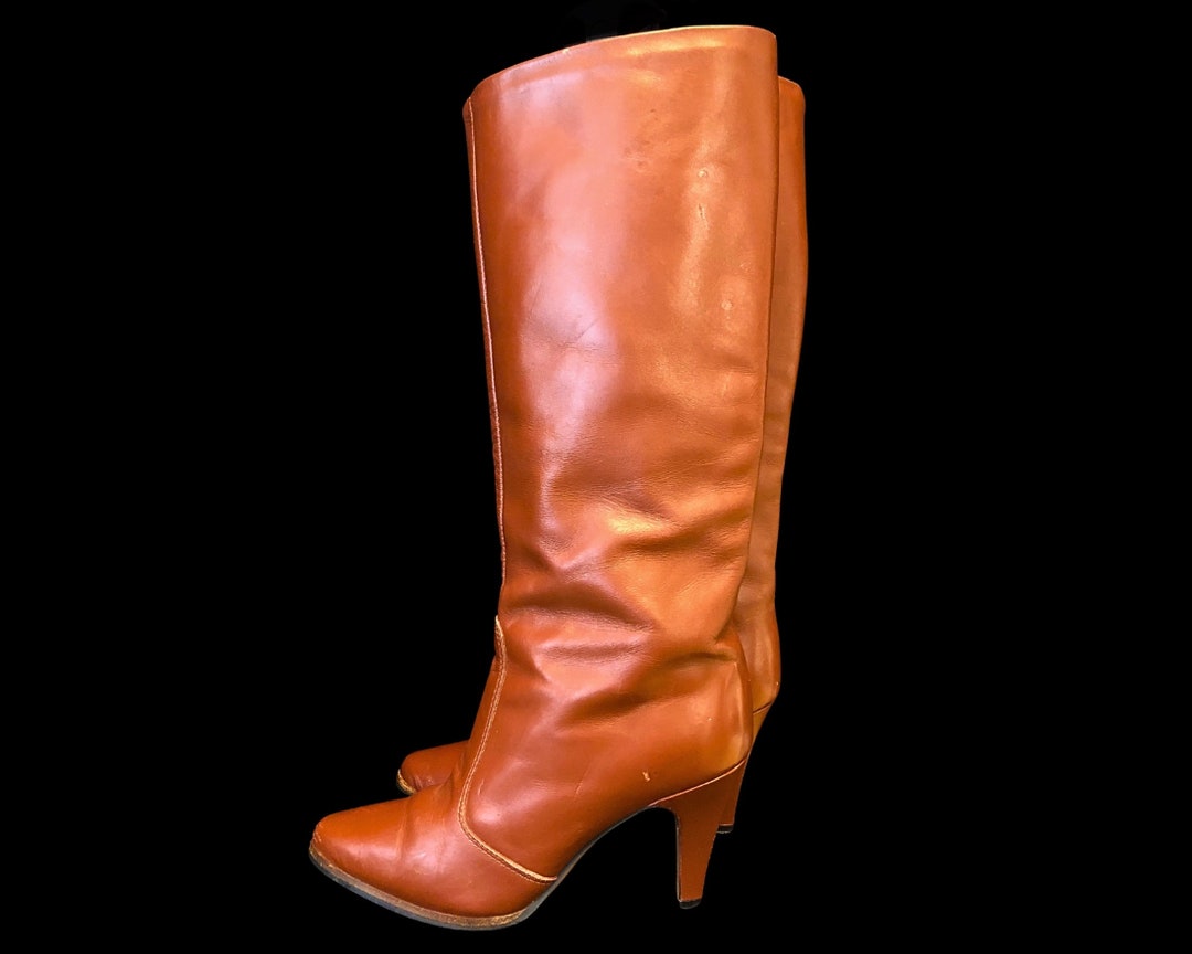 Rust thigh high boots deals