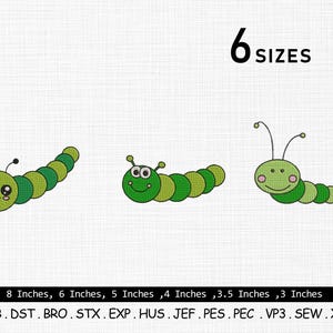 Cute caterpillar embroidery design, Caterpillar embroidery, Baby caterpillar embroidery, Caterpillar set embroidery, Insects embroidery