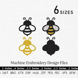 Mini Bee Embroidery Design, Bee Embroidery Design, Bee Set Embroidery design, Bumble Bee Design, Insects embroidery, Mini Embroidery Designs