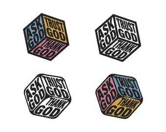 Thank God Embroidery Design, Trust God Embroidery, Ask God Embroidery, God Embroidery, Religious Embroidery, Christian Embroidery