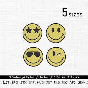 Smiley embroidery design, Emoji embroidery design, Smiley emoji embroidery design, Emoji set embroidery design, Smiley Face embroidery