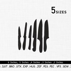Knifes Embroidery Design, Knife Silhouette Embroidery Design, Kitchen Embroidery Design, Chef Embroidery Design, Cooking Lovers 5 Sizes