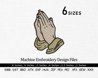 Praying Hands Embroidery Design, Praying Hands Design, Mini Praying Hands, Prayer Embroidery Design, Faith, Religious Embroidery Design