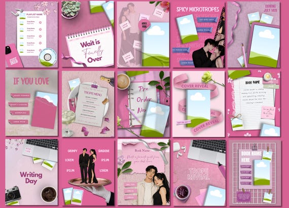 Indie Author Instagram Book Marketing Canva Templates Book Launch Template Bundle Book Promotion Canva Templates Author Social Media Kit