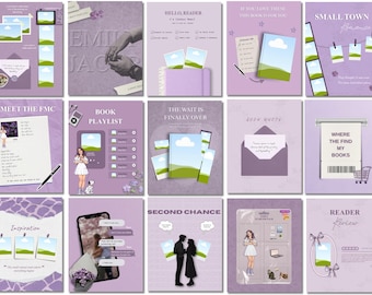 Romance Author Canva Templates Book Marketing Canva Templates, Author Engagement Social Media Marketing, Romance Author Post | Book Branding