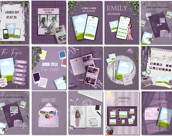 Romance Author Bookstagram Book Launch Writer Instagram Book Promo Template Author Content   Canva Book Marketing Indie Author