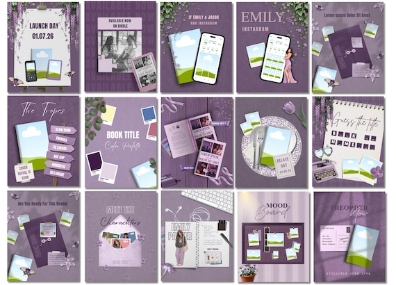 Romance Author Bookstagram Book Launch Writer Instagram Book Promo Template Author Content   Canva Book Marketing Indie Author