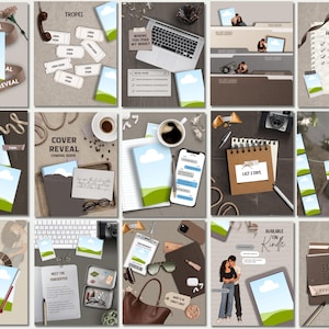 Plantillas de Instagram para autores, plantillas para redes sociales de autores, plantillas de Canva para autores, plantilla para lanzamiento de libros, plantillas de Canva para promoción de libros, kit de marketing para libros