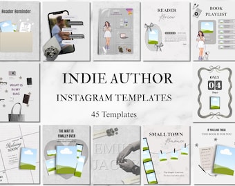 Indie Author Instagram Templates, Author Branding Writer Canva Post, Book Marketing Kit, Cover Reveal, Preorder, ARC, Reader Review