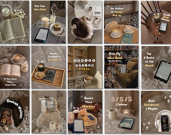 Viral Brown Bookstagram Templates | Aesthetic Bookstagram Templates | Brown Bookstagram | Booktok Posts | Book Review