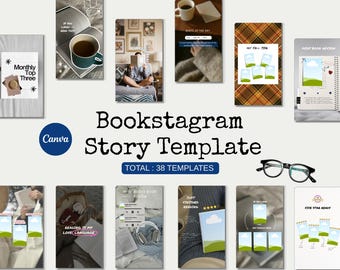 Bookstagram Story Template Bookish Instagram Aesthetic Bookstagram Customizable Bookstagram Template Canva Booktok Templates