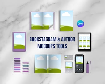 Bookstagram Template | Author Canva Book Mockups, Audiobook Templates, Annotation Set for Authors & Book Content Creators