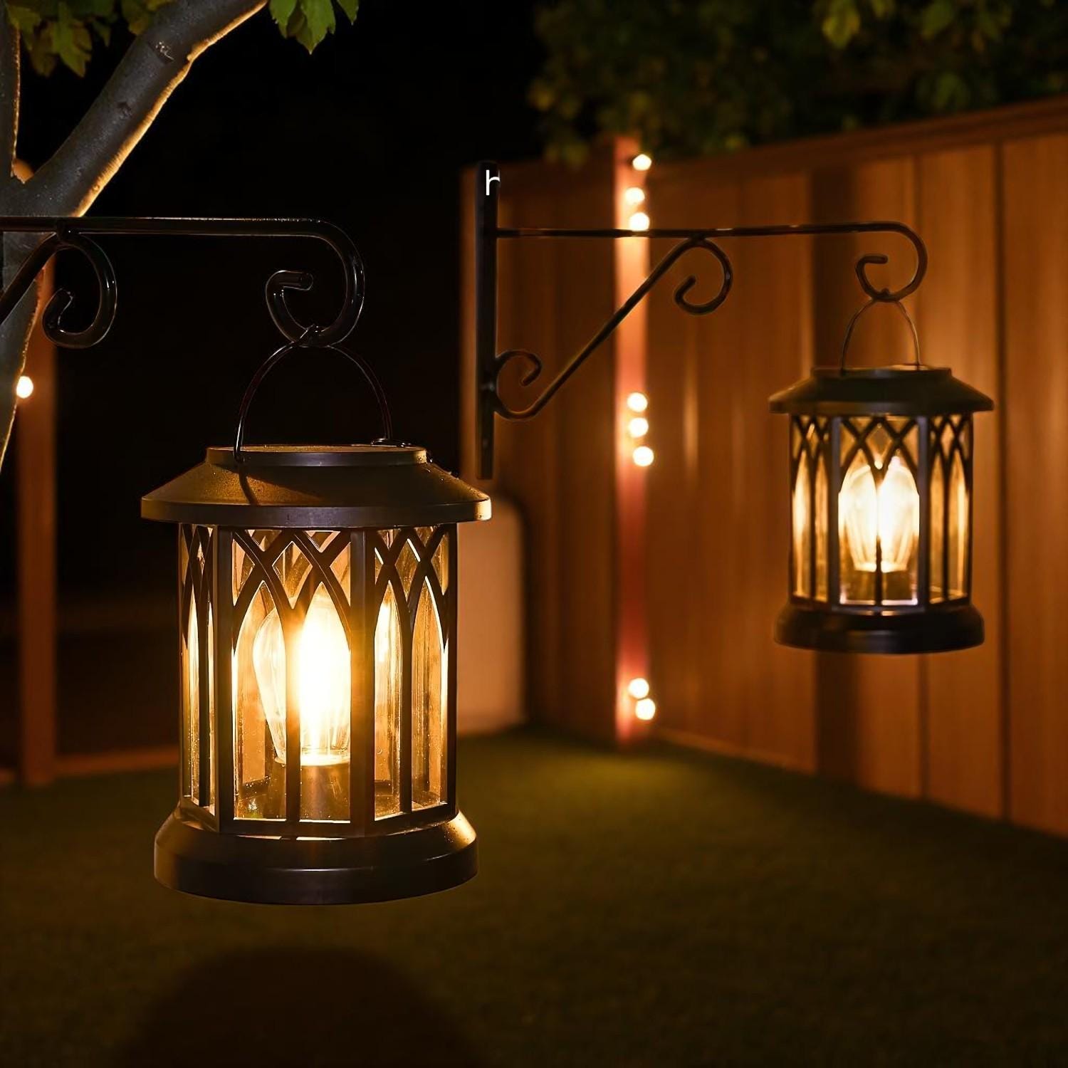 2 Pack Upgraded Bright Solar Lantern Lights Outdoor, Lights for Outside Garden Yard Patio Decor Warm Light, Holiday  Birthday Giftn for her