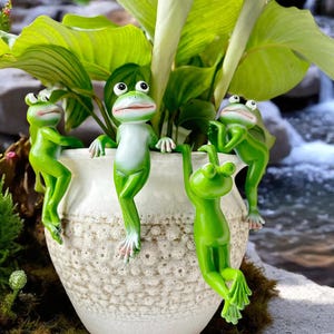 Cute Cartoon Frog Hanging Pot Resin Bonsai Ornament | Garden Courtyard Decor | Spring, Mother’s Day Gift, Birthday, Outdoor Resin Craft,Gift