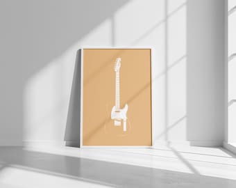 Fender Telecaster Print: Minimalist Electric Guitar Art (Digital Download)