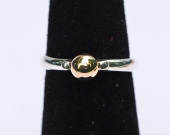 ORIGINAL Cape Cod Screwball® Ring by Eden Hand Arts - Sterling Silver w/ 14K Gold