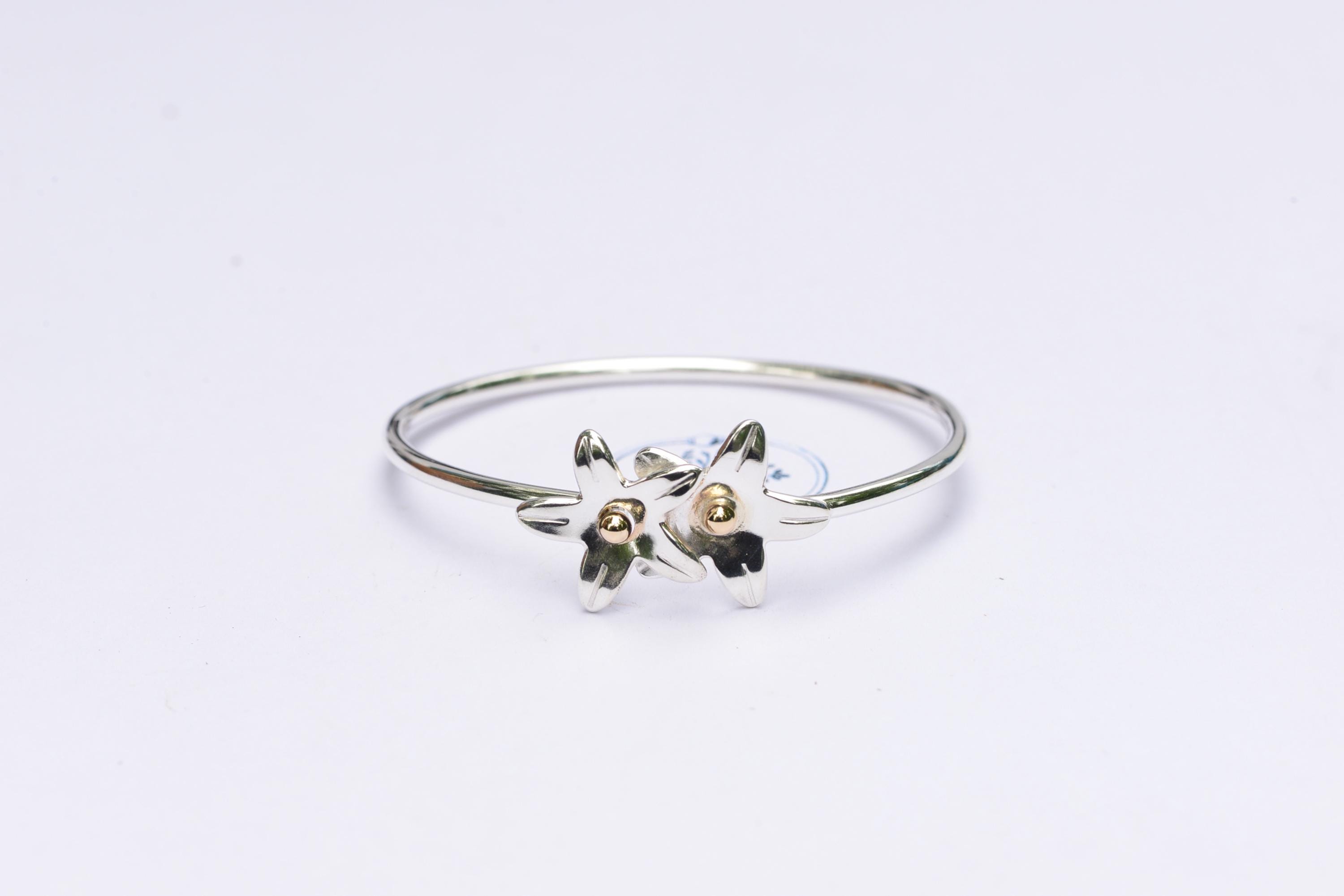 ORIGINAL Forget-Me-Knot Bracelet by Eden Hand Arts - Sterling Silver w/ 14K Gold Detail