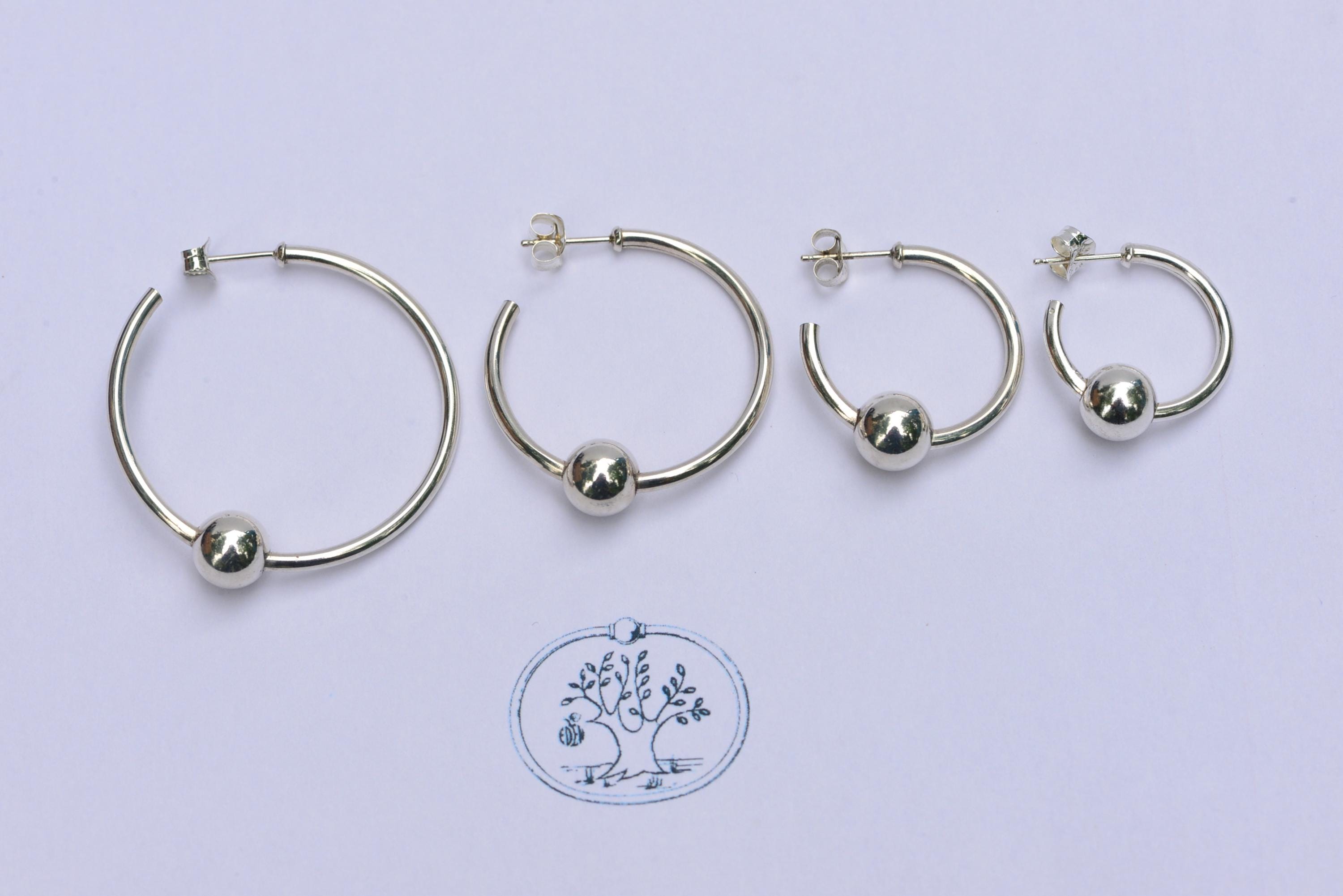 ORIGINAL Cape Cod Hoop Screwball® Earrings by Eden Hand Arts - Sterling Silver
