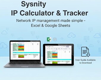 IP Subnet Calculator and Tracker – Excel & Google Sheets spreadsheet for Network Management by Sysnity