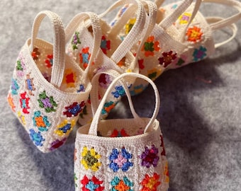 1/6 Scale Miniature Crochet Bag/Tote for Fashion Dolls/Crochet Art