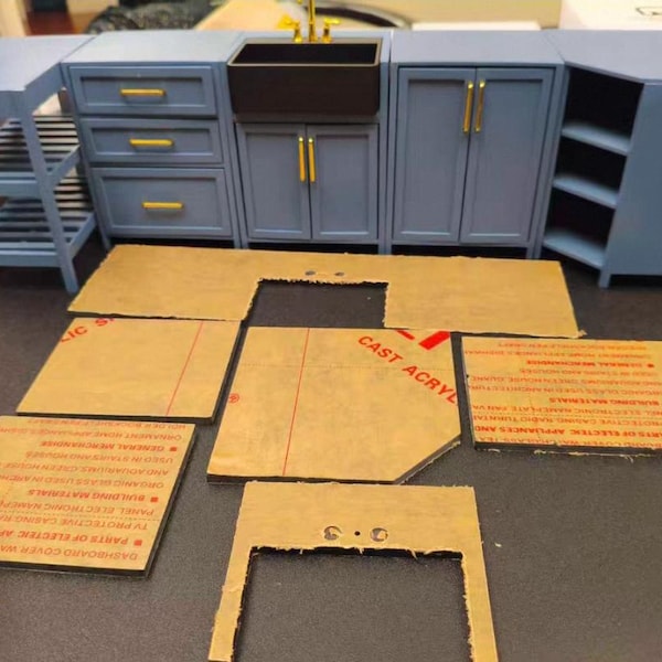 Keukenset voor poppenhuis op schaal 1/6