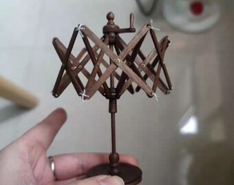 Miniature 1/6 Scale Robbin Frame/Robbin Winder/Umbrella Winding Frame/Dollhouse Decoration/Sewing Diorama