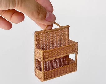 1/6 Scale Miniature Ratten/Weaving Wall Shelf/Rack/Storage Rack for Fashion Dolls/Weaving Art