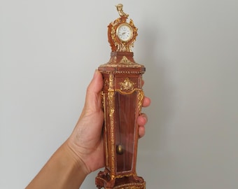 Miniature 1/ scale Vintique Grandfather /Standing Pendulum Clock for Dollhouse/Store Diorama