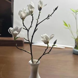 Miniature Plants/Artificial Plants/Handmade Clay Plants Magnolia for Dollhouse Diorama