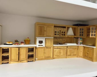 Juego de cocina para casa de muñecas a escala 1/12