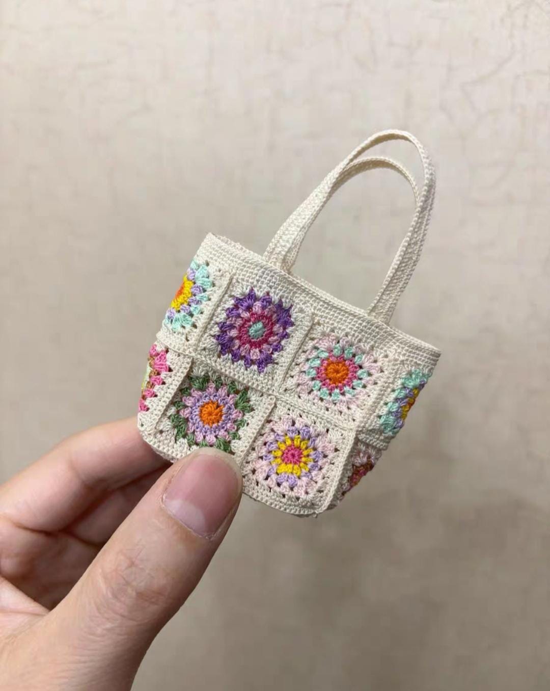 1/6 Scale Miniature Crochet Bag/Tote for Fashion Dolls/Crochet Art