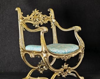 1/12 1/6  Scale Miniature Dollhouse Furniture Baroque Chair