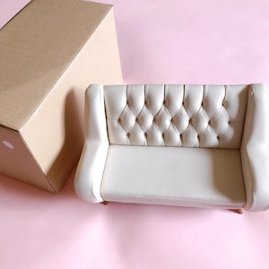 1/6 Scale miniature  Leather Couches/Sofa /Love Seat for Dollhouse/Fashion Doll/Diorama