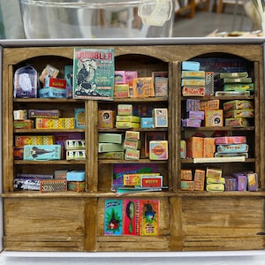 1/12 Scale Miniature Dollhouse Joke Shop Cabinet/Book Case with Accessories/Book Shelves/Side Cabinet